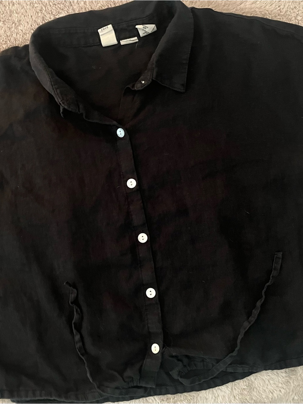Joie Black Button-Down Collared Women's Shirt